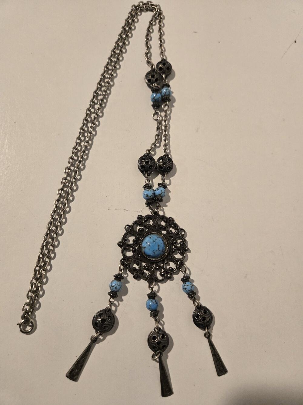 Womens Necklace Turquoise And Silver Used Good Condition